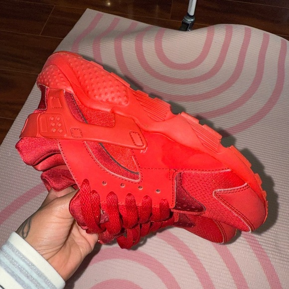 Nike Huarache Big Kids' Vibrant Red Sneakers - Picture 3 of 10